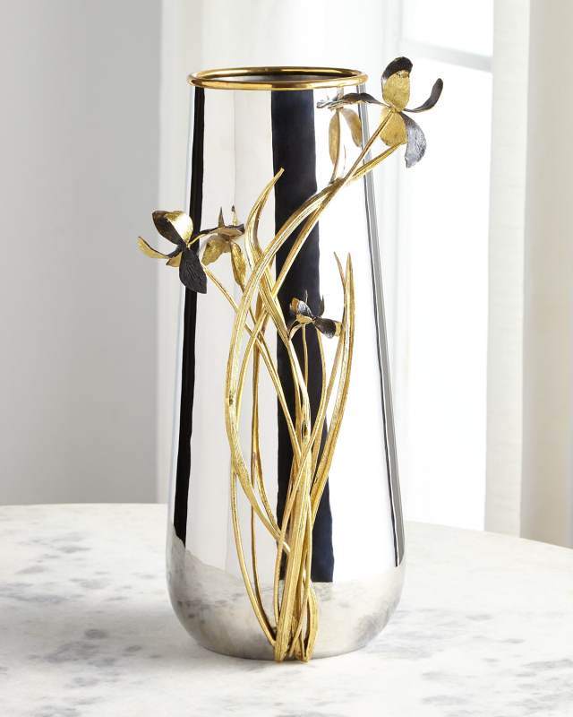Black Iris Centerpiece Vase